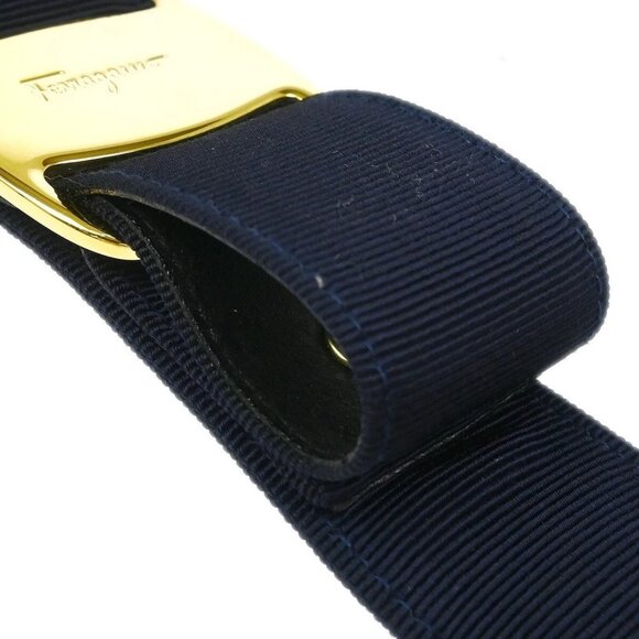 Salvatore Ferragamo Navy Canvas Belt #S 8046 Small Good 153866